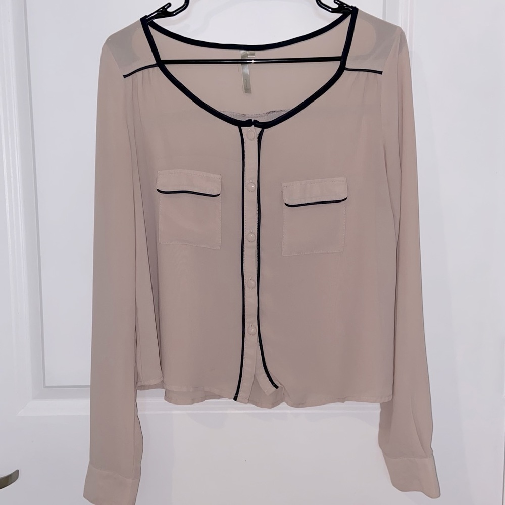 Sheer Button Up Blouse
